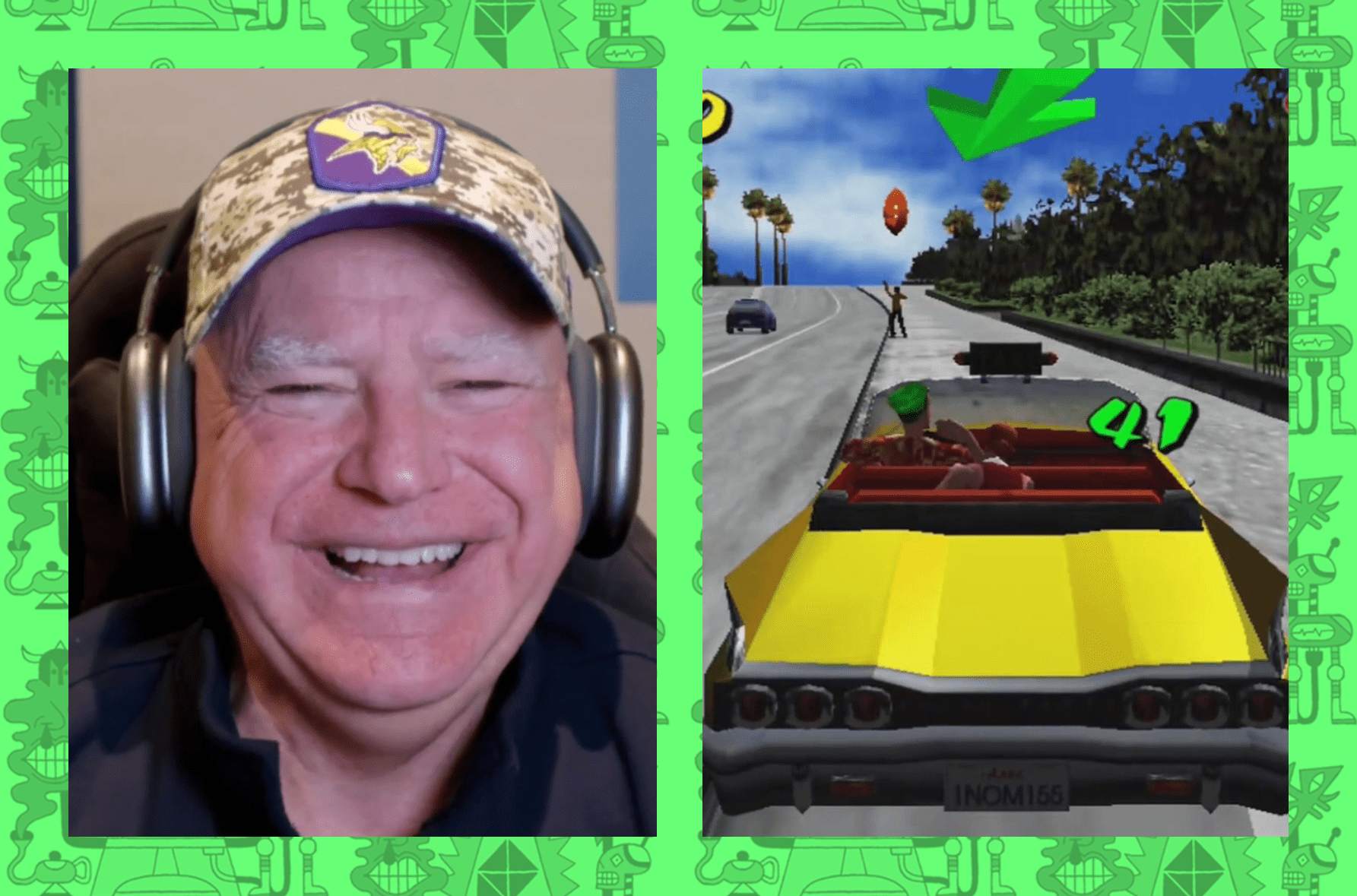 Tim Walz finally flexed his Crazy Taxi skills over the weekend